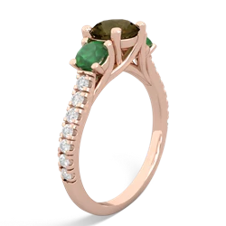 Smoky Quartz Pave Trellis 14K Rose Gold ring R5500