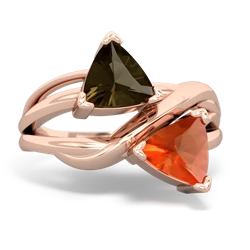 Smoky Quartz Split Band Swirl 14K Rose Gold ring R2341