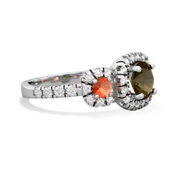 Smoky Quartz Regal Halo 14K White Gold ring R5350