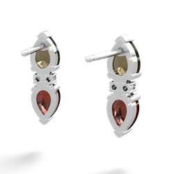 Smoky Quartz Bowtie Drop 14K White Gold earrings E0865