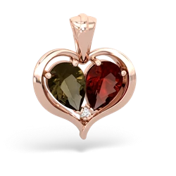 Smoky Quartz Two Become One 14K Rose Gold pendant P5330