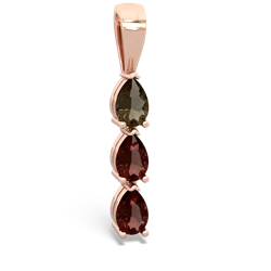 Smoky Quartz Dew Drops 14K Rose Gold pendant P2251