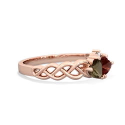 Smoky Quartz Heart To Heart Braid 14K Rose Gold ring R5870