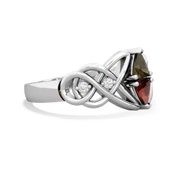 Smoky Quartz Keepsake Celtic Knot 14K White Gold ring R5300