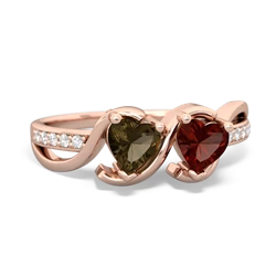 Smoky Quartz Side By Side 14K Rose Gold ring R3090