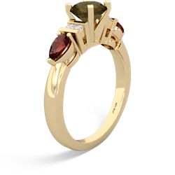 Smoky Quartz 6Mm Round Eternal Embrace Engagement 14K Yellow Gold ring R2005