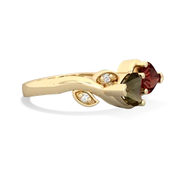 Smoky Quartz Floral Elegance 14K Yellow Gold ring R5790