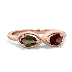 Smoky Quartz Infinity 14K Rose Gold ring R5050