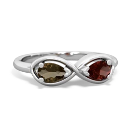 Smoky Quartz Infinity 14K White Gold ring R5050