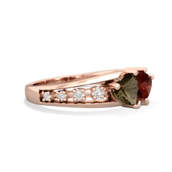 Smoky Quartz Heart To Heart 14K Rose Gold ring R3342