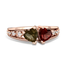 Smoky Quartz Heart To Heart 14K Rose Gold ring R3342