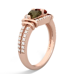 Smoky Quartz Art-Deco Keepsake 14K Rose Gold ring R5630