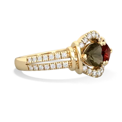 Smoky Quartz Art-Deco Keepsake 14K Yellow Gold ring R5630