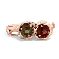 Smoky Quartz Rose Garden 14K Rose Gold ring R5510