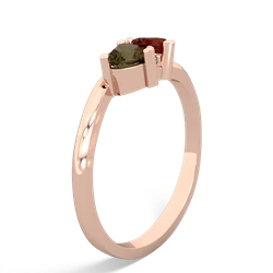 Smoky Quartz Sweethearts 14K Rose Gold ring R5260