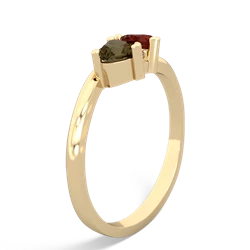 Smoky Quartz Sweethearts 14K Yellow Gold ring R5260