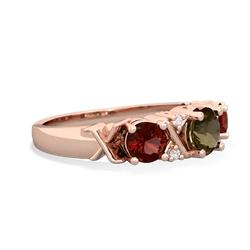 Smoky Quartz Hugs And Kisses 14K Rose Gold ring R5016