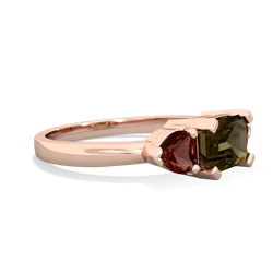 Smoky Quartz Three Stone 14K Rose Gold ring R5235