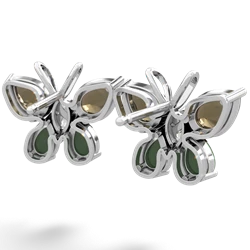 Smoky Quartz Butterfly 14K White Gold earrings E2215