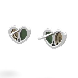 Smoky Quartz 'Our Heart' 14K White Gold earrings E5072