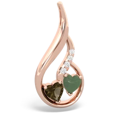 Smoky Quartz Keepsake Curves 14K Rose Gold pendant P5450