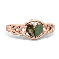 Smoky Quartz Celtic Love Knot 14K Rose Gold ring R5420