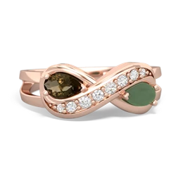 Smoky Quartz Diamond Infinity 14K Rose Gold ring R5390