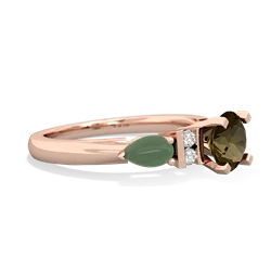 Smoky Quartz 6Mm Round Eternal Embrace Engagement 14K Rose Gold ring R2005