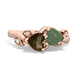 Smoky Quartz Floral Elegance 14K Rose Gold ring R5790