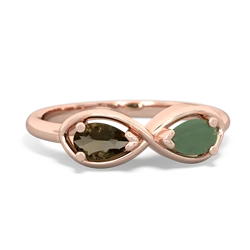 Smoky Quartz Infinity 14K Rose Gold ring R5050