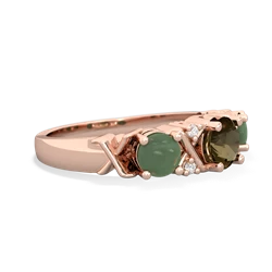 Smoky Quartz Hugs And Kisses 14K Rose Gold ring R5016