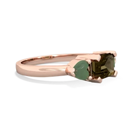 Smoky Quartz Three Stone 14K Rose Gold ring R5235