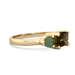 Smoky Quartz Three Stone 14K Yellow Gold ring R5235