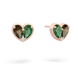 Smoky Quartz 'Our Heart' 14K Rose Gold earrings E5072