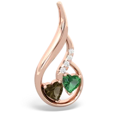 Smoky Quartz Keepsake Curves 14K Rose Gold pendant P5450