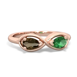 Smoky Quartz Infinity 14K Rose Gold ring R5050