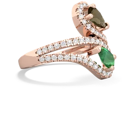 Smoky Quartz Diamond Dazzler 14K Rose Gold ring R3000