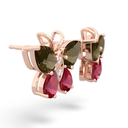 Smoky Quartz Butterfly 14K Rose Gold earrings E2215