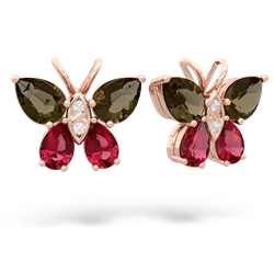 Smoky Quartz Butterfly 14K Rose Gold earrings E2215