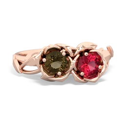 Smoky Quartz Rose Garden 14K Rose Gold ring R5510