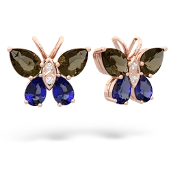 Smoky Quartz Butterfly 14K Rose Gold earrings E2215