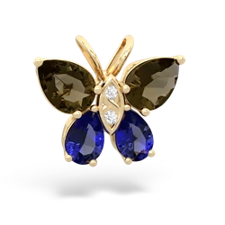 Smoky Quartz Butterfly 14K Yellow Gold pendant P2215