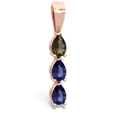 Smoky Quartz Dew Drops 14K Rose Gold pendant P2251