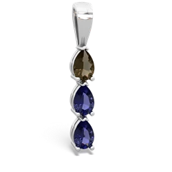 Smoky Quartz Dew Drops 14K White Gold pendant P2251