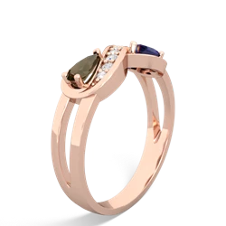 Smoky Quartz Diamond Infinity 14K Rose Gold ring R5390