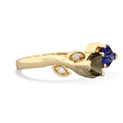 Smoky Quartz Floral Elegance 14K Yellow Gold ring R5790