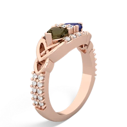 Smoky Quartz Sparkling Celtic Knot 14K Rose Gold ring R2645