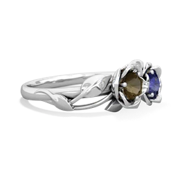 Smoky Quartz Rose Garden 14K White Gold ring R5510