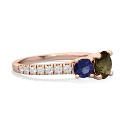 Smoky Quartz Pave Trellis 14K Rose Gold ring R5500