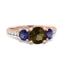 Smoky Quartz Pave Trellis 14K Rose Gold ring R5500